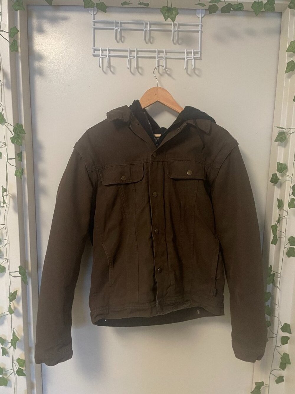 vintage dakota zip-up winter coat with hood
